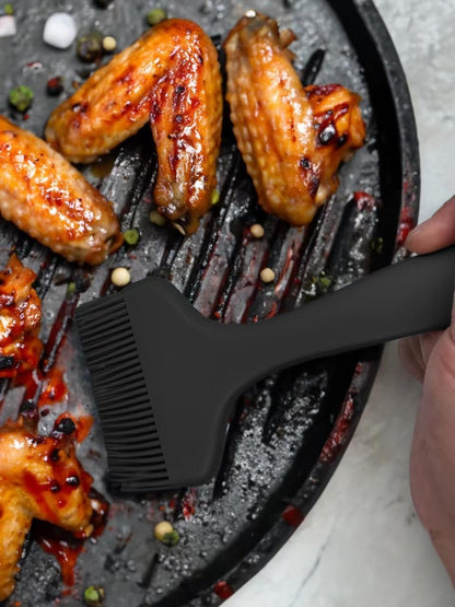 2 Pcs Of Large Silicone Basting Brushes One-Piece Design Pastry Brush Spread Oil Butter Sauce Marinade For Grill BBQ Baking Heat Resistant Kitchen Cooking Dishwasher Safe (Red And Gray)