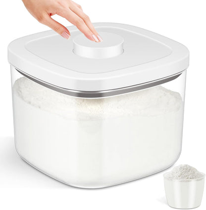 TBMAXS Versatile Storage Container Bin with Pop-up Lid & Scoop, Rice Flour Container Dog Cat Food Storage Container, Laundry Room Organization Household Essentials Kitchen Pantry Organizers