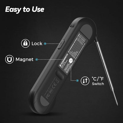 0.5 Sec Instant Read Meat Thermometer Digital for Cooking, Red