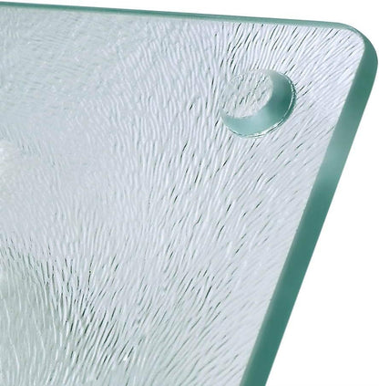 Murrey Home Glass Cutting Board Set for Kitchen Counter, Tempered Glass Chopping Boards Dishwasher Safe, Small Clear Countertop Tray, 16"x12"x2PC