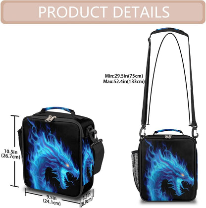 cfpolar Skull Skateboard Lunch Box for Boys Girls, Insulated Lunch Bags for Kids Reusable Mini Cooler Lunch Tote Lunchbox Thermal Meal Tote Kit with Shoulder Strap for Work School Picnic
