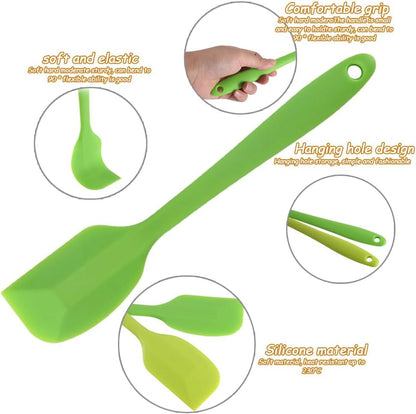 4 PCS Silicone Spatula,Rubber Spatula with Stainless Steel Core11 Inch Non-scratch Baking Cooking 8Inch Spatula Set Flexible Heat Resistant (Black)
