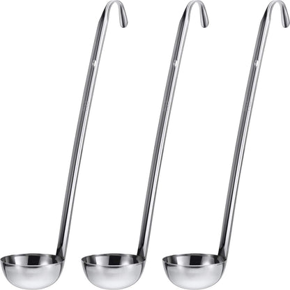 meekoo Stainless Steel Ladles Soup with Long Handle, 6oz