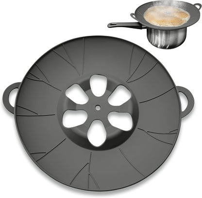 Chai, Tea & Milk Boil Over Spill Stopper Silicone Lid – Pots & Saucepans Universal Fit | Food-Safe, BPA-Free, Dishwasher Safe, withstand up to 520°F Temp