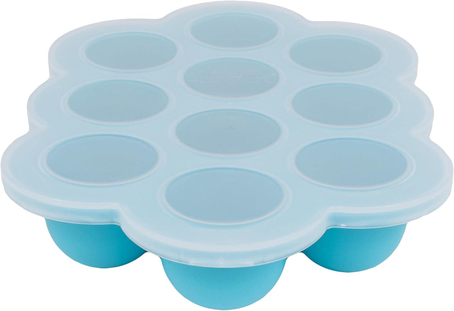 WeeSprout Silicone Freezer Tray with Clip on Lid Perfect Food Storage Container for Homemade Baby Food, Vegetable, Fruit Purees, and Breast Milk (Bright Blue, Six 3 Ounce Sections)