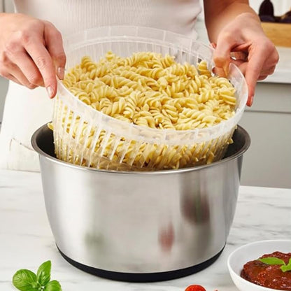 GINSU Pump Salad Spinner with Stainless Steel Bowl 6L Large Capacity Manual Spinner, Durable BPA-Free Design for Fast Drying Lettuce, Vegetables & Fruits