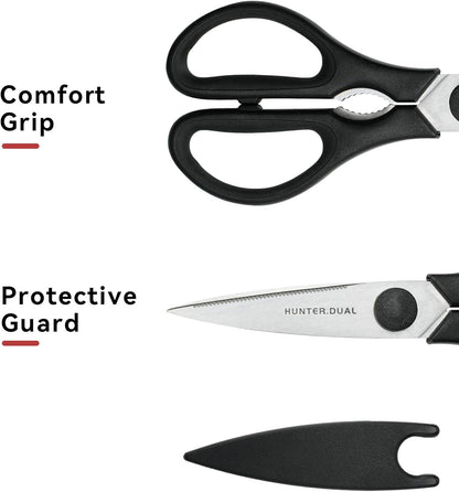 Kitchen Scissors for Food, HUNTER.DUAL Heavy Duty Come Apart Poultry Shears for Cooking, All Purpose for Cutting Chicken, Meat, Fish & Vegetables (Auqa, 8.35 Inch)