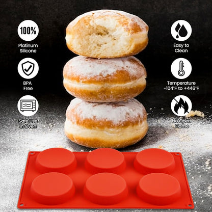 CAKETIME Muffin Top Pan, Silicone Egg Molds for Breakfast Sandwiches 3 Inch Round Baking Pan for Oven English Muffins, Whoopie Pies, Corn Bread, Egg bites, Tarts 3 Pack Confetti