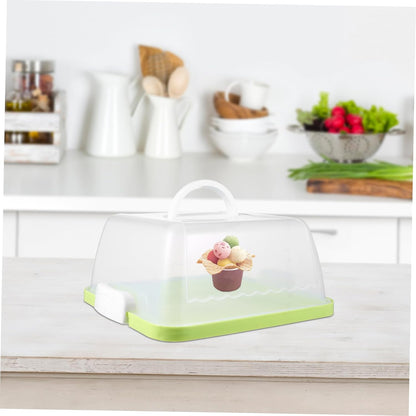Square Cake Carrier Cover Portable Cake Carrier Cake Storage Box Handle Blue 8 Inch