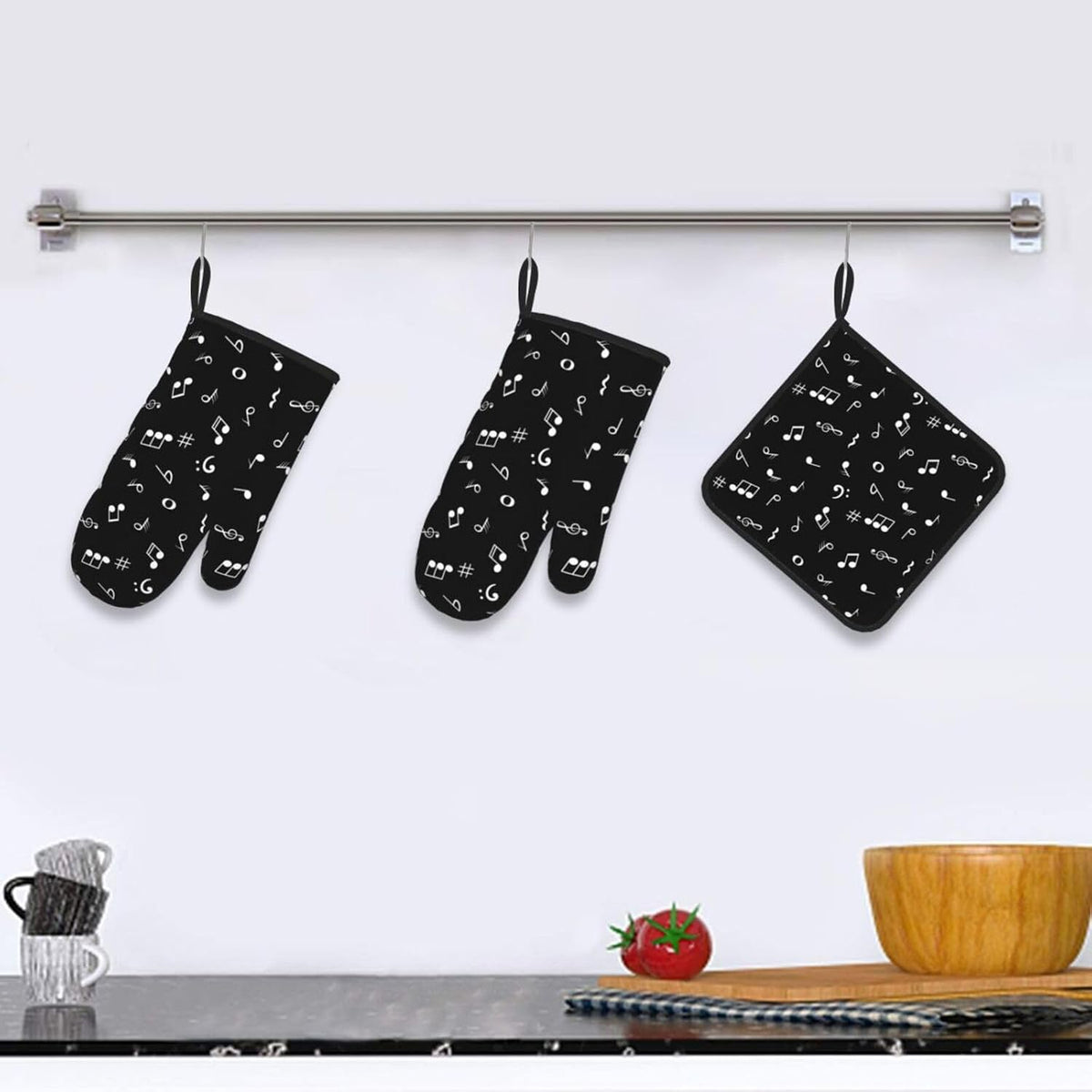 Boho Floral Oven Mitts and Pot Holders Sets of 3, Cute Baker Stuff