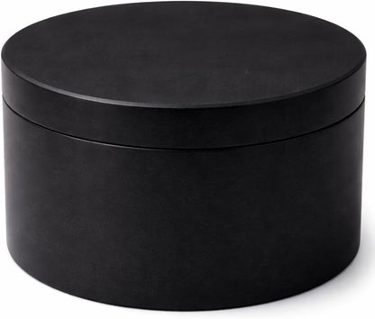 Round Marble Salt Box With Lid, 3.5" x 2"