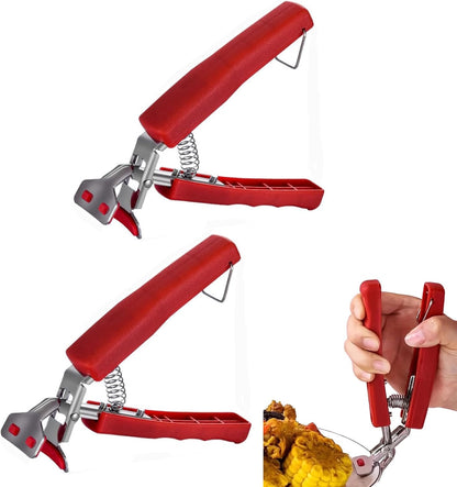 2Pcs Hot Bowl Dish Plate Gripper Clips, Ergonomic Non-Slip Bowl Clip Anti-Scalding Bowl Picker Dish Clamp Lifting Plate Clamp for Safe and Easy Handling of Hot Dishes Kitchen Gadgets