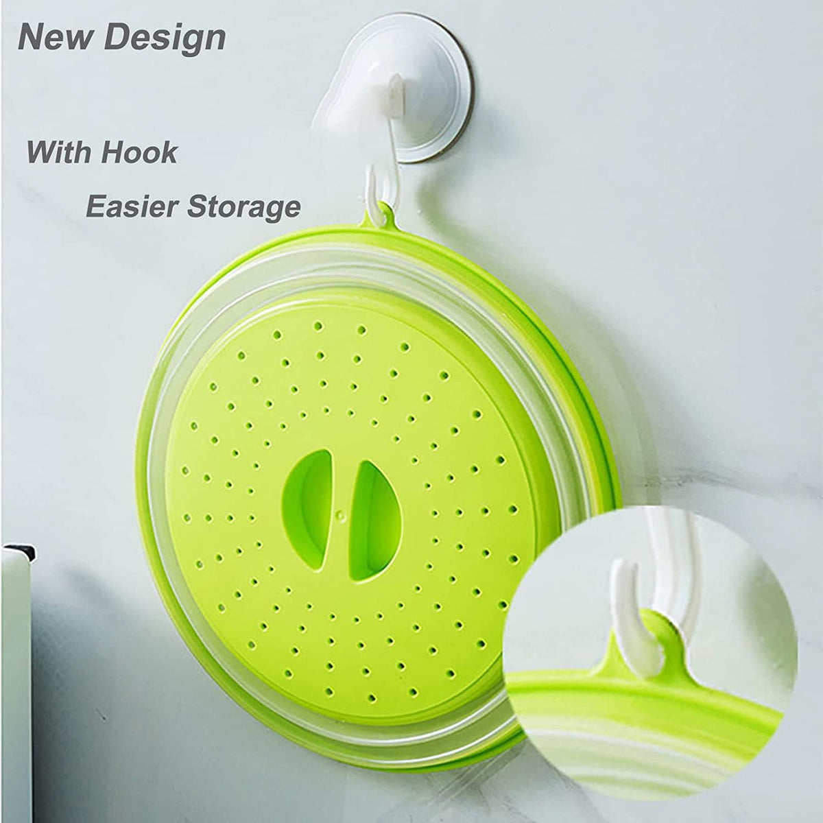 Microwave Splatter Cover for Food & Silicone Mat, Collapsible Vented Guard