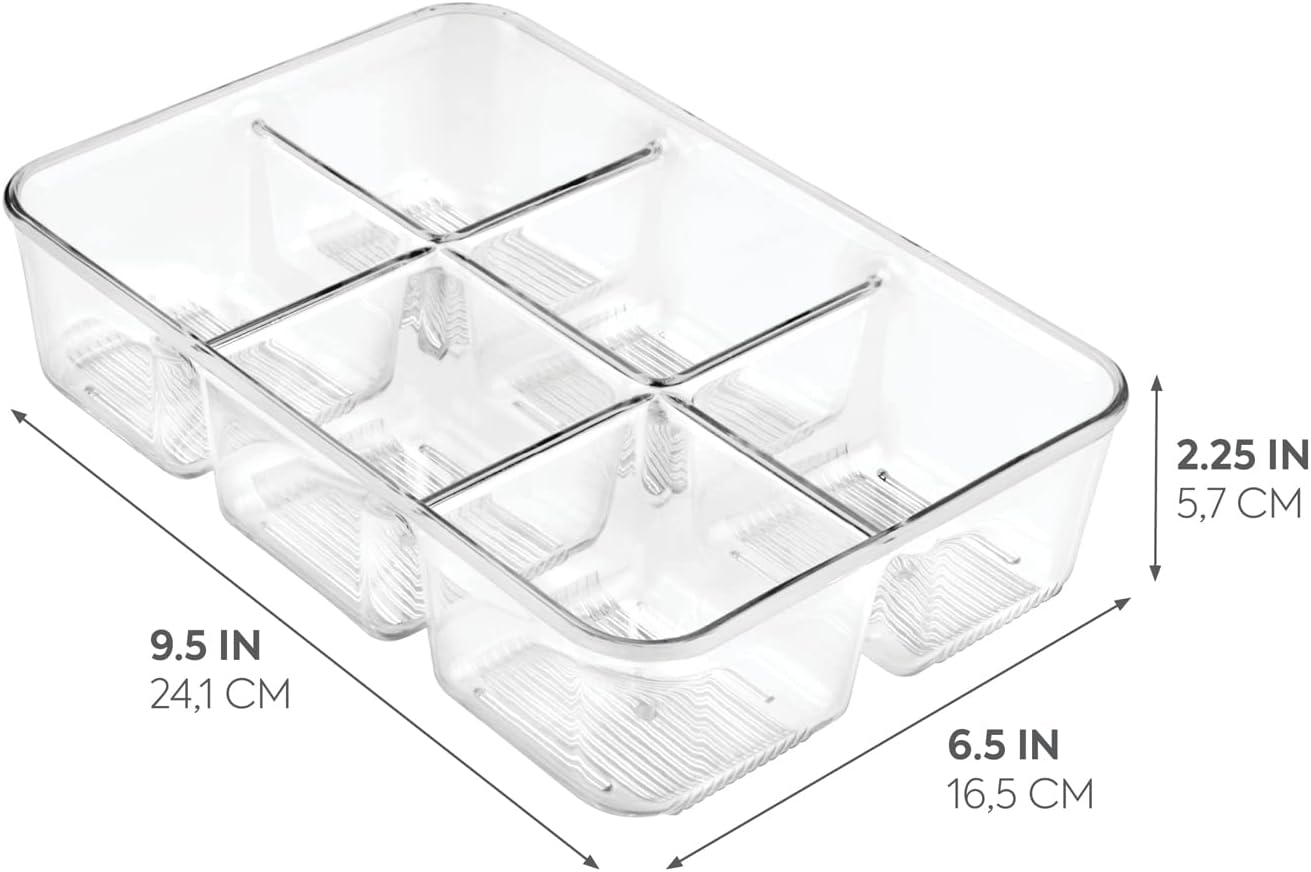iDesign Clear Tea Bag & Sugar Packet Organizer for Drawer, Cabinet or Kitchen Countertop