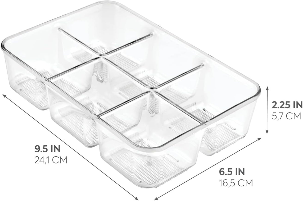 iDesign Clear Tea Bag & Sugar Packet Organizer | For Drawer, Cabinet, Kitchen Countertop