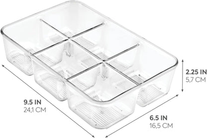 iDesign Clear Tea Bag & Sugar Packet Organizer | For Drawer, Cabinet, Kitchen Countertop