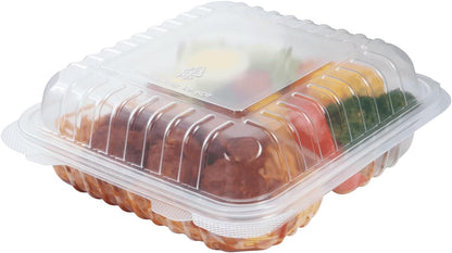 Karat FP-HC99PP-3CU 9"X 9" PP Hinged Containers 3 Compartment - (Case of 200)