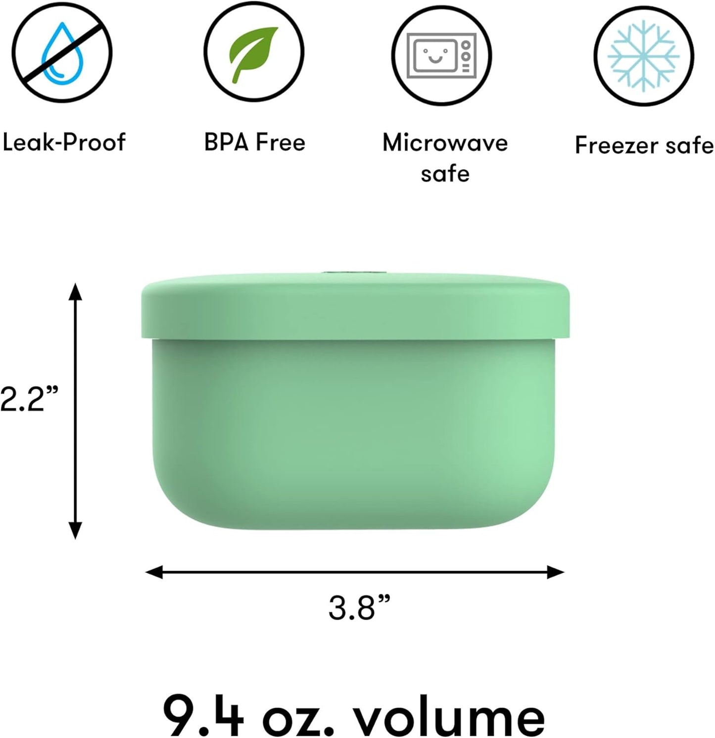 OmieBox Silicone Leakproof Snack Containers To Go, Food Storage Containers with Lid, School Lunch Bento Container - BPA Free, Airtight, Dishwasher and Freezer Safe, Oven Safe - 9.4 ounces (Pink)