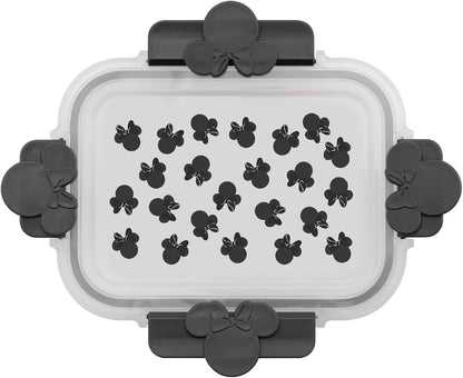 JoyJolt Disney Mickey & Minnie Glass Food Storage Containers with Lids, 2x Airtight Borosilicate Glass Storage Containers with Lids for Kitchen, Reusable Lunch Meal Prep Container, Disney Gifts | Red