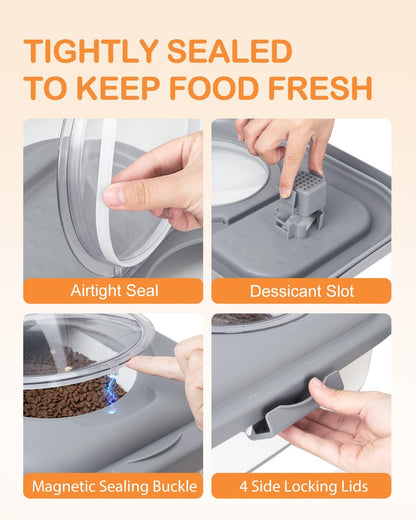 20-23 Lbs Dog Food Storage Container - Collapsible Dog Food Container with Attachable Casters and Scoop,Travel Silicone Bowl, Pet Food Storage Containers to Keep Dry Food Fresh,Easy to Move