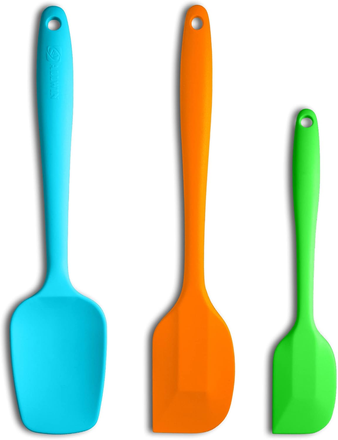 Silicone Spatula 3-piece Set, Ergonomic Handle High Heat-Resistant Spatulas, Non-stick Rubber Spatulas with Stainless Steel Core, Black