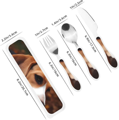 3-Piece Kids Silverware Set With Storage Case, Stainless Steel Reusable Children Safe Knife Spoon Fork Set Sugar Skulls Children Flatware Set For Kids Lunch Box