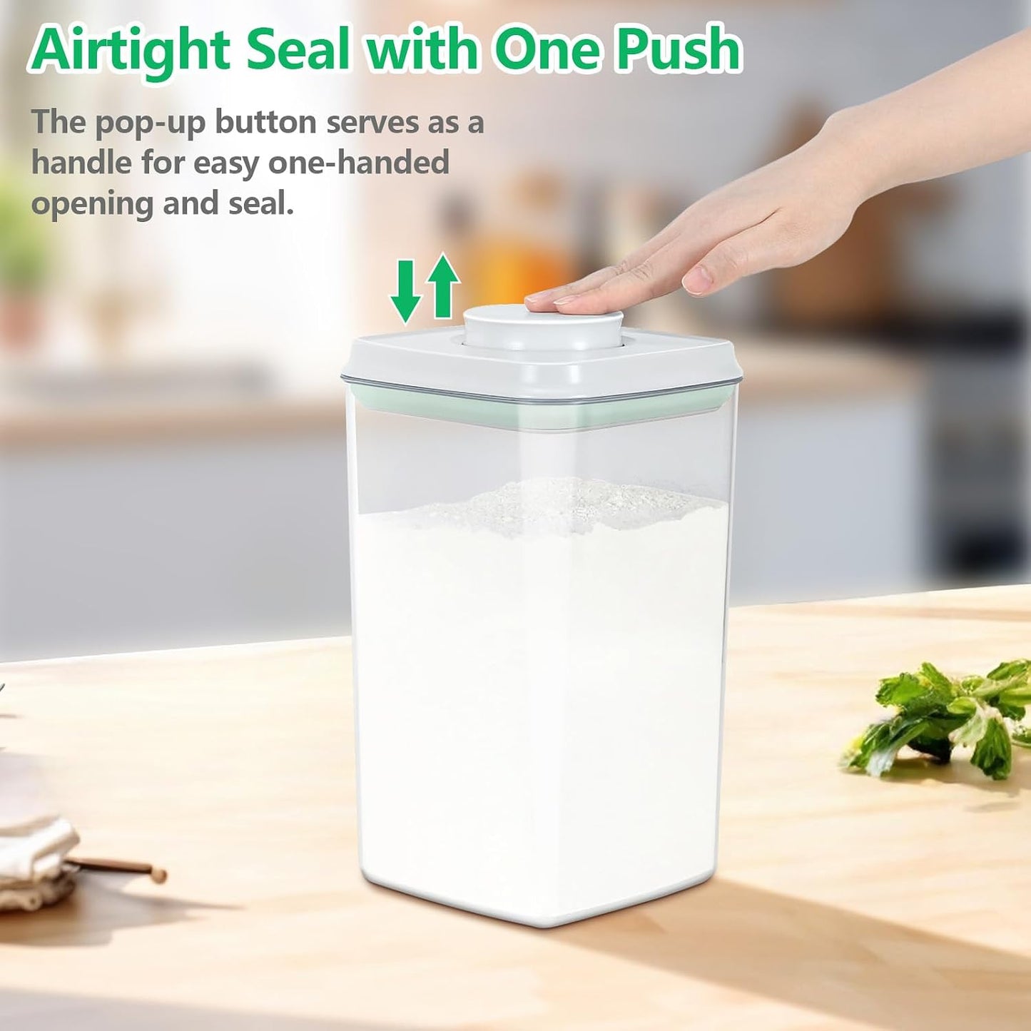 TBMAXS Versatile Storage Container Bin with Pop-up Lid & Scoop, Rice Flour Container Dog Cat Food Storage Container, Laundry Room Organization Household Essentials Kitchen Pantry Organizers