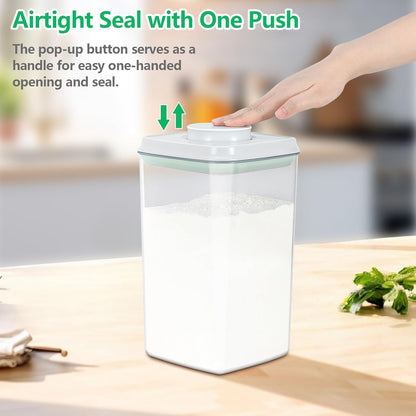 TBMAXS Versatile Storage Container Bin with Pop-up Lid & Scoop, Rice Flour Container Dog Cat Food Storage Container, Laundry Room Organization Household Essentials Kitchen Pantry Organizers