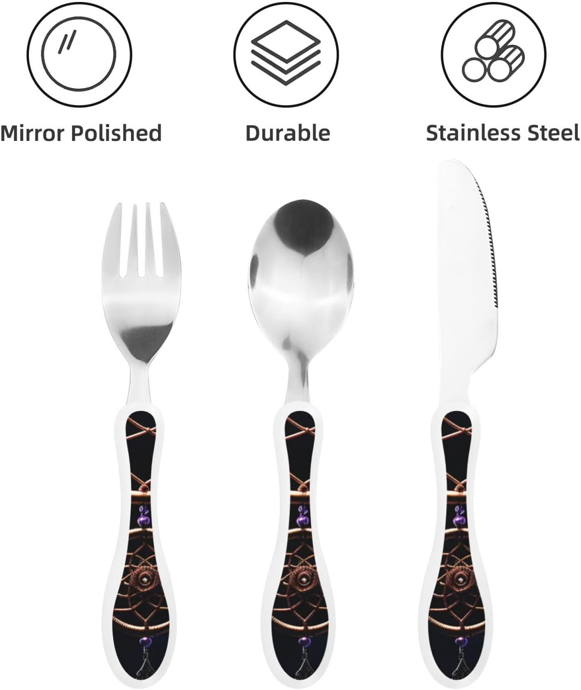 3-Piece Kids Silverware Set With Storage Case, Stainless Steel Reusable Children Safe Knife Spoon Fork Set Long Haired Dachshund Children Flatware Set For Kids Lunch Box