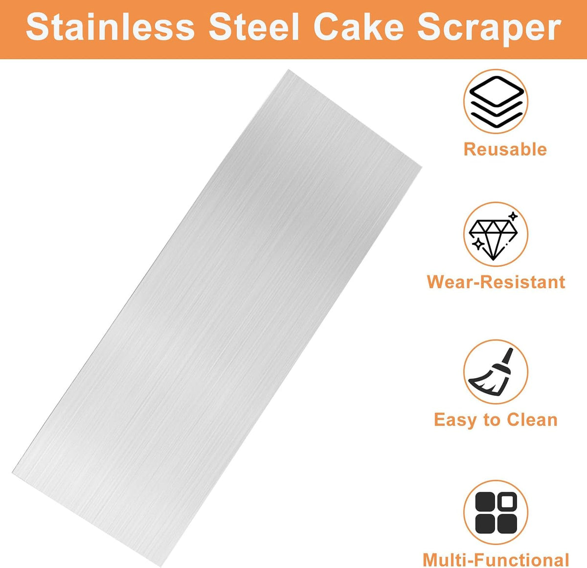 Stainless Steel Cake Scraper, Cake Smoother