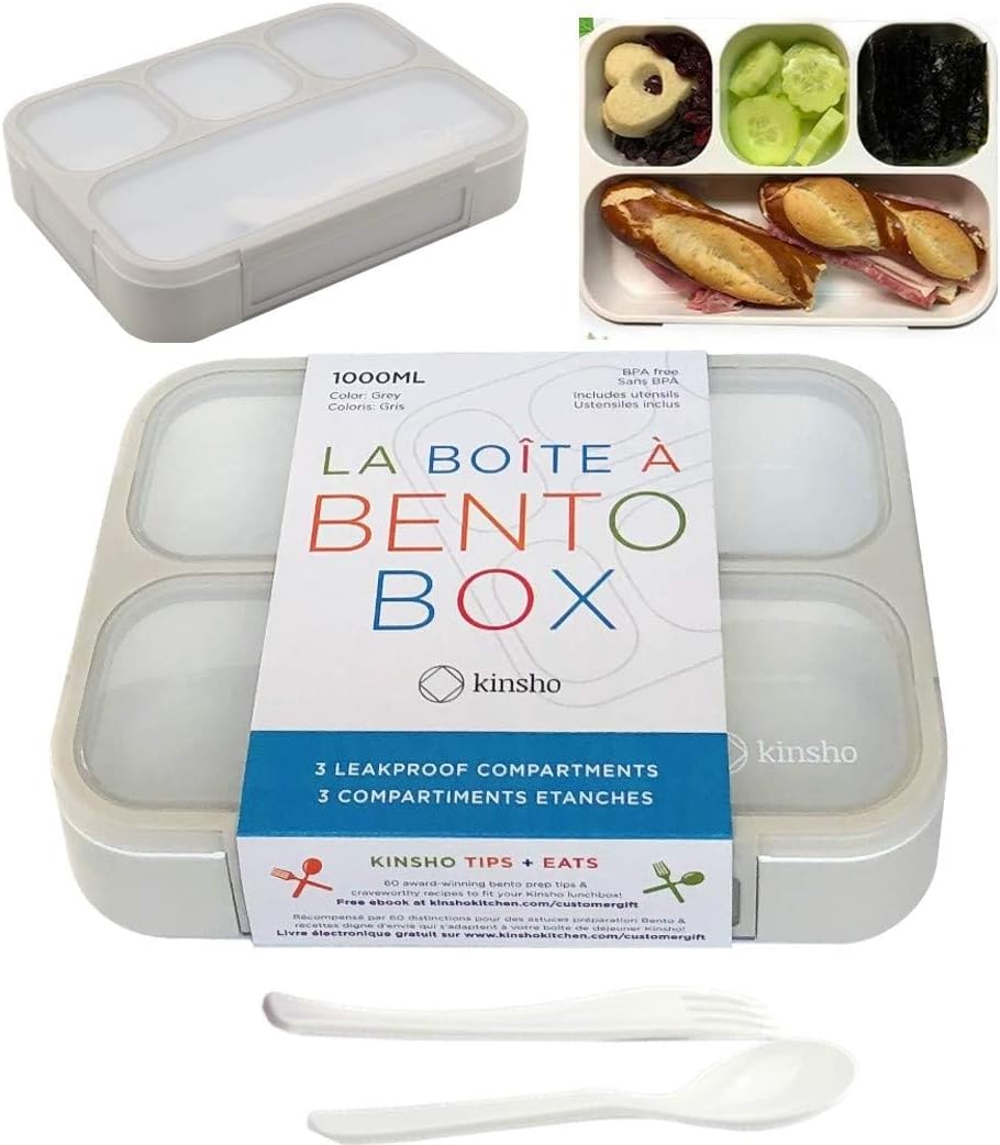 Bento Lunch Box for Kids or Adults, Snack Containers for Boys, Girls, School Daycare Work, 3 Divided Compartments Meal Planning Portion Control, BPA-Free Boxes, Utensils | Blue Purple 2 pack