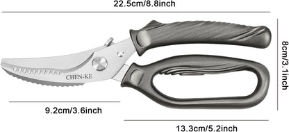 CHEN-KE Rust Resistant Heavy Duty Multipurpose Kitchen Shears-Grey