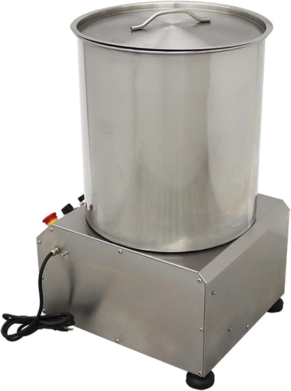 Commercial 110V Electric Salad Spinner Stainless Steel Electric Salad Spin Dryer for Vegetables Fruits Soy Milk Large Capacity for Carteens & Restaurant 0.75KW