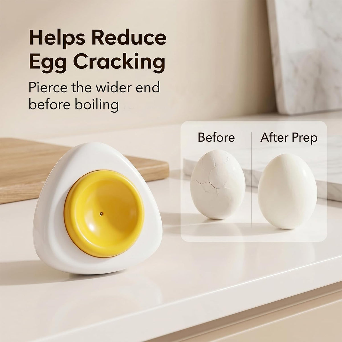 Magnetic Egg Piercer for Hard Boiled Eggs Safety Lock
