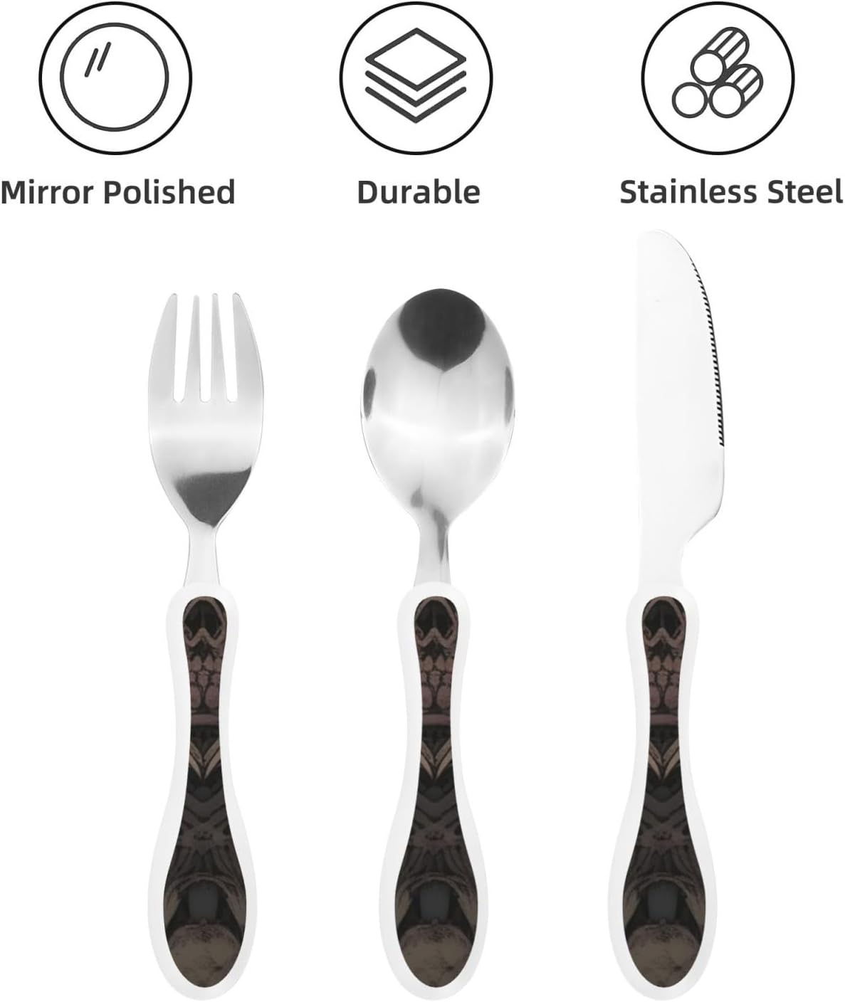 3-Piece Kids Silverware Set With Storage Case, Stainless Steel Reusable Children Safe Knife Spoon Fork Set Cute Kittens Children Flatware Set For Kids Lunch Box