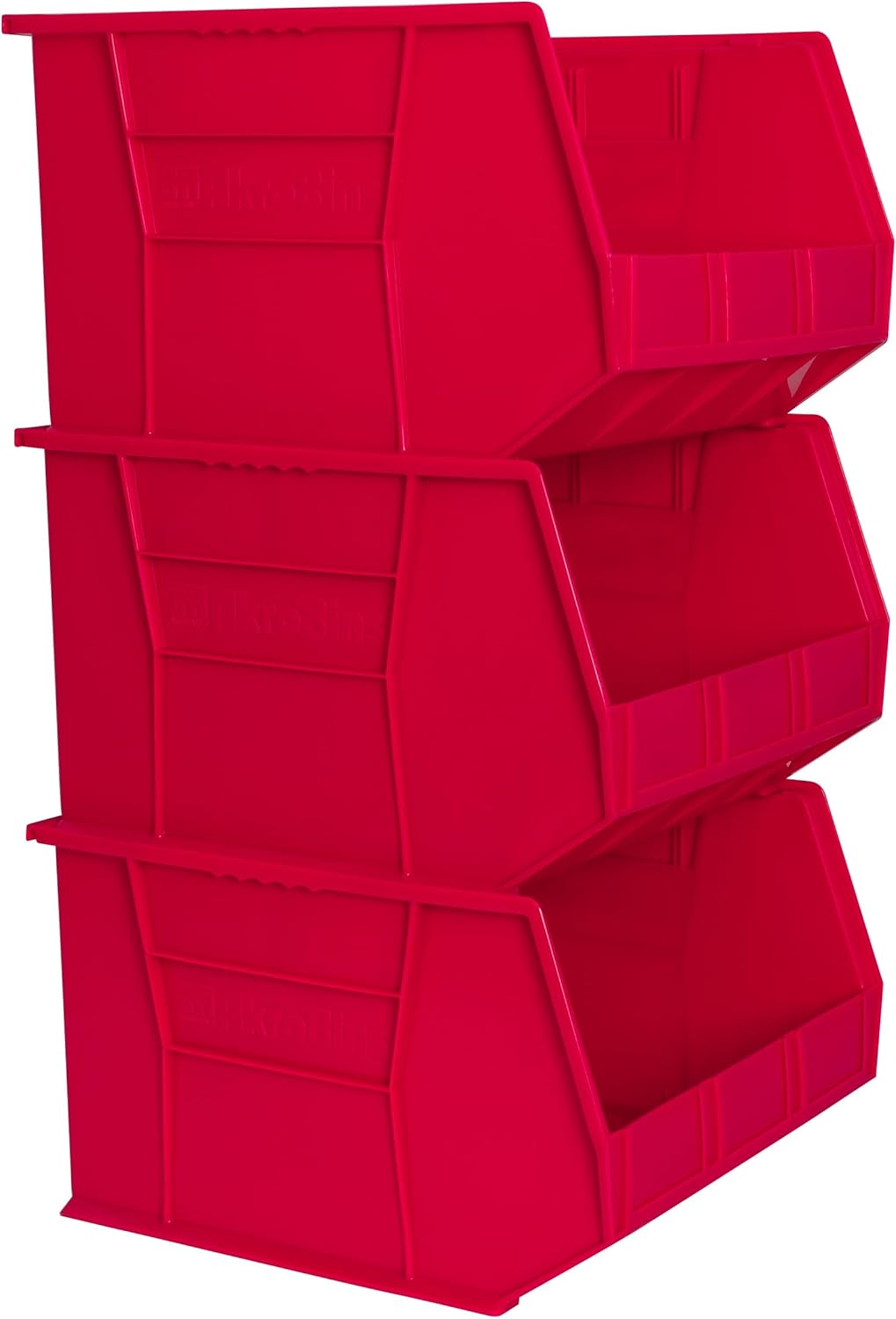 Akro-Mils 30270 AkroBins Plastic Storage Bins, Space-Saving Stackable Bins for Garage, Pantry, Craft Organization, 18" x 16" x 11", Clear, 3-Pack