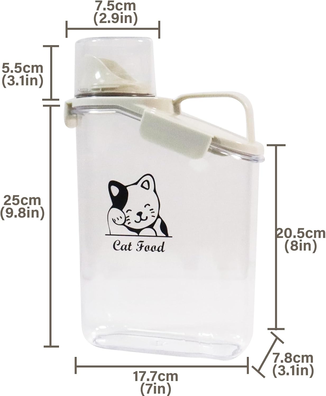 Dog Food Storage Container Airtight Portable Dog Food Container with Handled Lid and Pour Spout,Food Storage for Dog Dry Food Small Pet Food Container with Measuring Cup for Home, Travel,2.8L