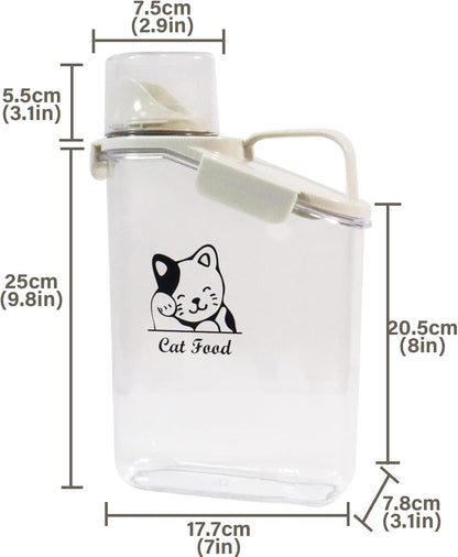 Dog Food Storage Container Airtight Portable Dog Food Container with Handled Lid and Pour Spout,Food Storage for Dog Dry Food Small Pet Food Container with Measuring Cup for Home, Travel,2.8L
