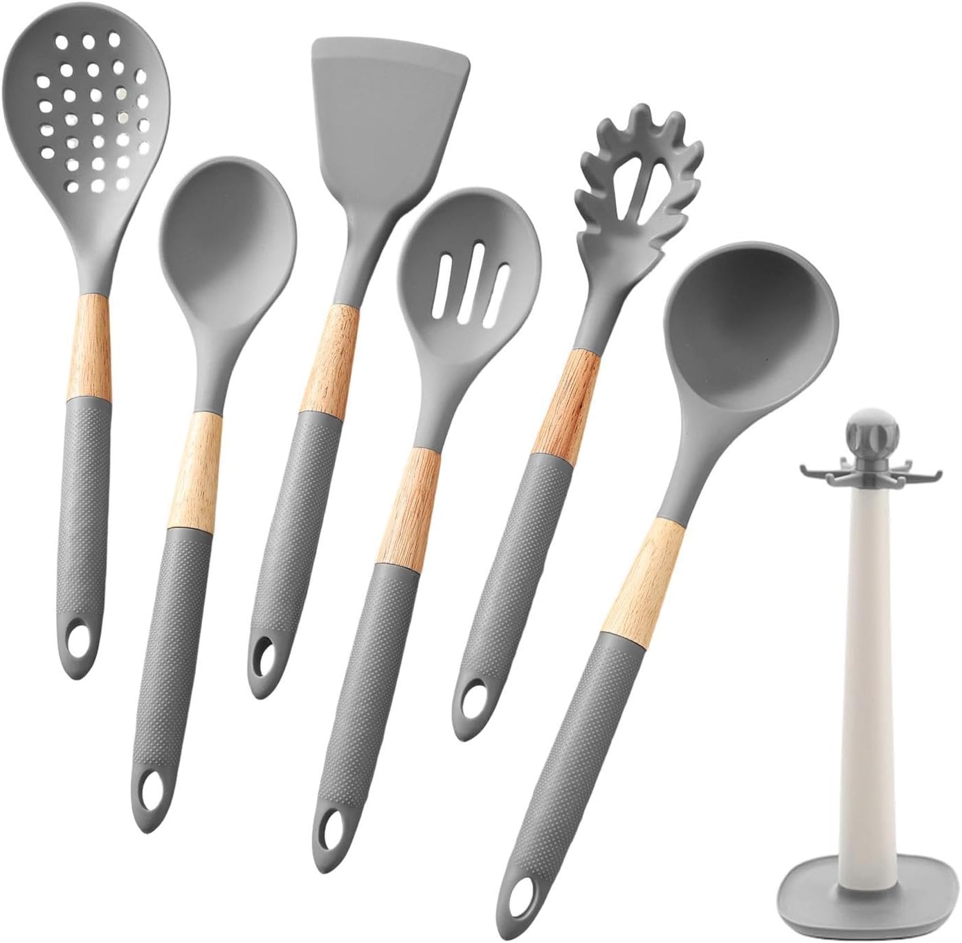 Cooking Utensils Set, With Holder, 1set, Silicone Kitchen Utensils Set, Silicone Spatulas, Food Grade Non Stick Coating Design, For Home Restaurant Camping