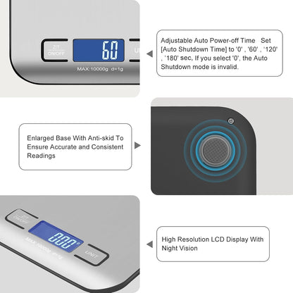 Digital Shipping Scale,Stainless Steel Panel, Accurate Portable Postal Scale for Packages, Small Business,Kitchen, Food, Handmade, Liquids, and Boutique (Rose Gold Battery(5kg/1g))