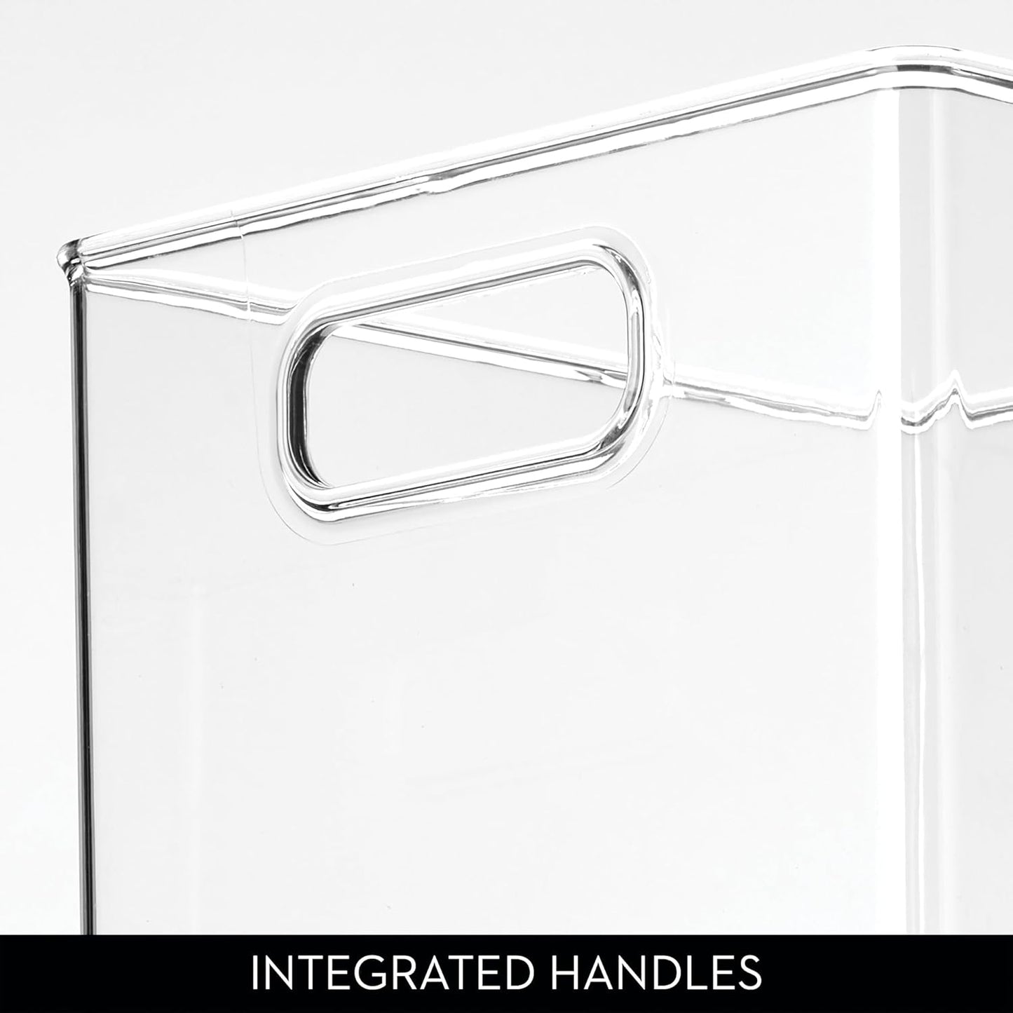 iDesign Pantry Storage Bin with Handles for Kitchen Cabinets or Fridge - Clear - Made in USA