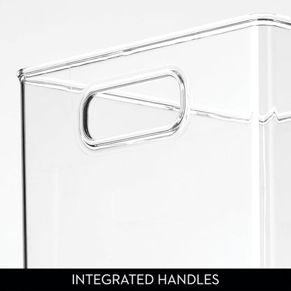 iDesign Fridge Storage Bin Set - Includes Bins with Handles and Water Bottle Holder, Set of 8, Clear