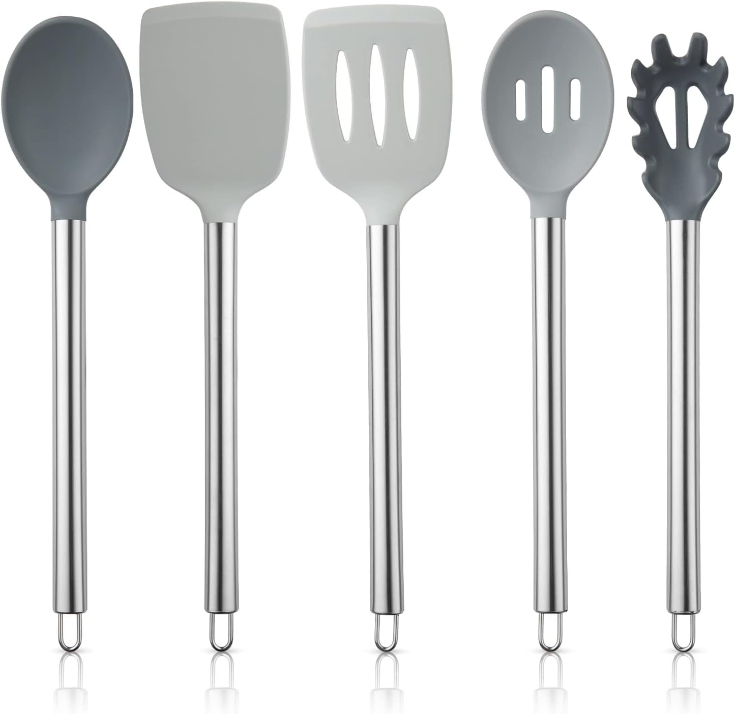 COOK WITH COLOR Silicone Cooking Utensils, Kitchen Utensil Set, Easy to Clean Silicone Kitchen Utensils, Cooking Utensils for Nonstick Cookware, Kitchen Gadgets Set, 38 Piece, Mint