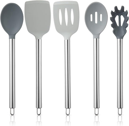 COOK WITH COLOR Silicone Cooking Utensils, Kitchen Utensil Set, Easy to Clean Silicone Kitchen Utensils, Cooking Utensils for Nonstick Cookware, Kitchen Gadgets Set, 38 Piece, Mint