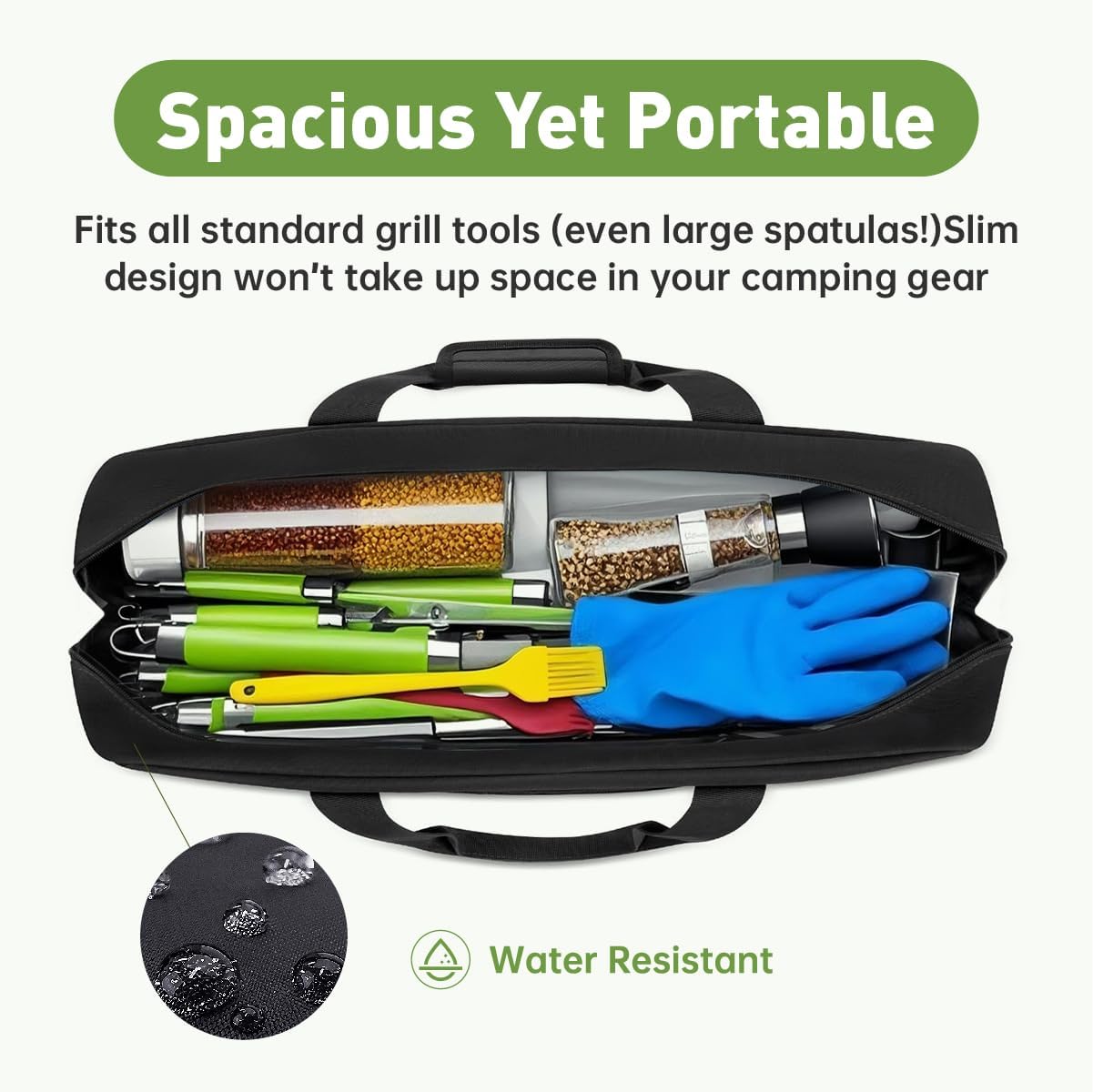 22" Grill Tool Storage Bag,Heavy Duty 1680D Waterproof BBQ Tools Bag,Large Grill Utensil Storage Caddy with Pockets, BBQ Accessories Bag Compatible with Blackstone
