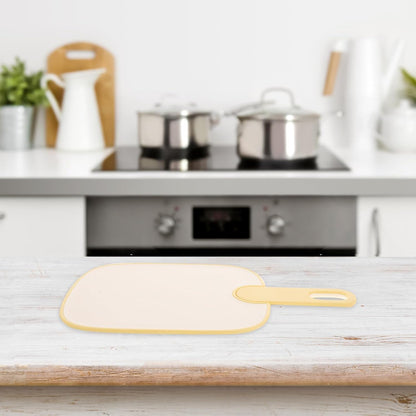 UKCOCO Reusable Non-slip Plastic Cutting Board for Kitchen Multipurpose Chopping Mat for Fruits Veggies Meat Small Cream Yellow Food Prep Board for Home Restaurant Hotel and Supermarket