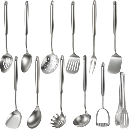 Newness Metal Fish Turner Spatula Stainless Steel for Kitchen Use, Small Griddle Egg Spatula, Flexible, Polished Metal, Corrosion Resistant, Kitchen Slotted Turner with Thin Edge Ideal for Turning,11"