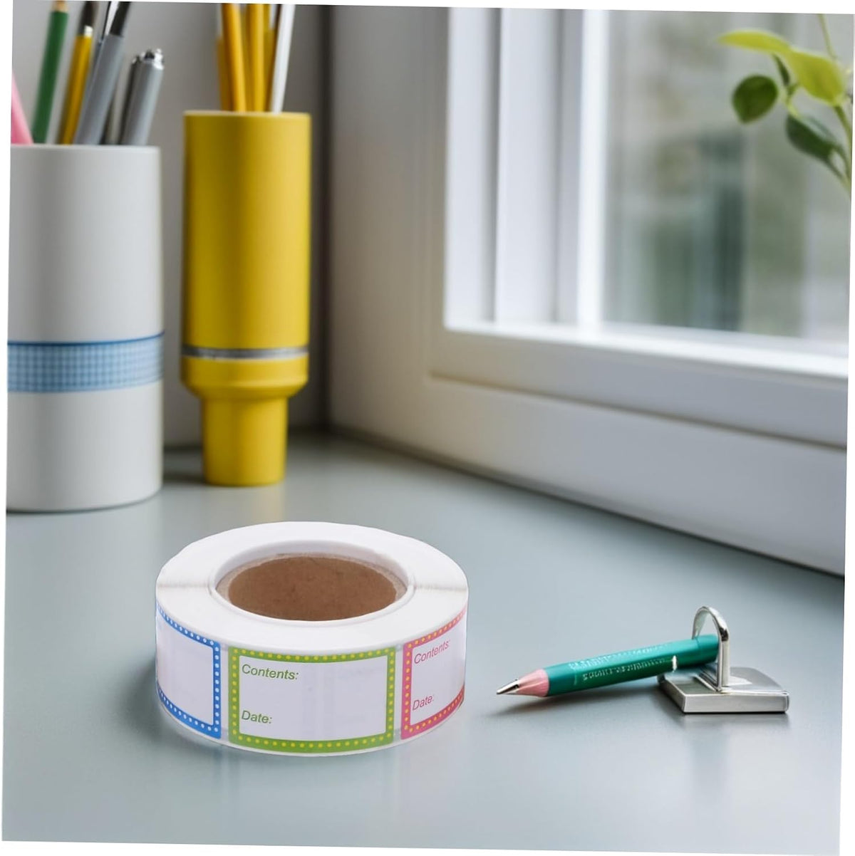 Yardwe 1500pcs Waterproof Date Labels 4x2.5cm Self-Adhesive Food Storage Stickers for Canning Jars Reusable Pantry Container Labels