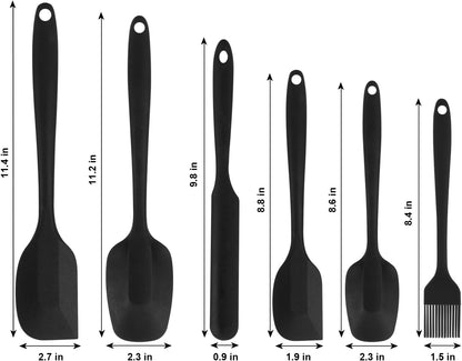 Silicone Spatulas Set, Rubber Spoon Spatula Heat Resistant Spoonula One Piece Design Seamless Spatula Non-Stick Scrapers Baking Mixing Tool (Dark Blue)