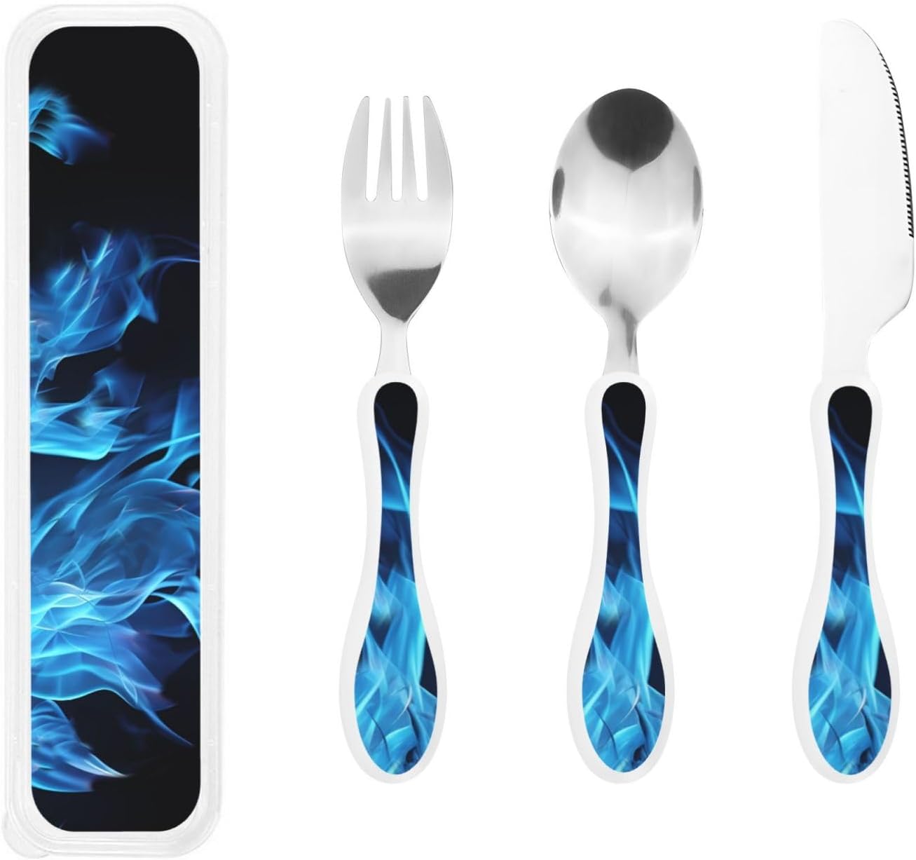 3-Piece Kids Silverware Set With Storage Case, Stainless Steel Reusable Children Safe Knife Spoon Fork Set Ballroom Dance Children Flatware Set For Kids Lunch Box